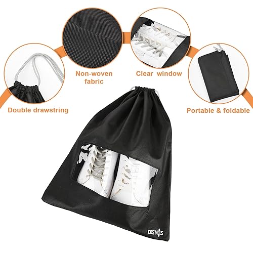 20 Piece Travel Shoes Storage bag with clear window non-woven with PVC Bag