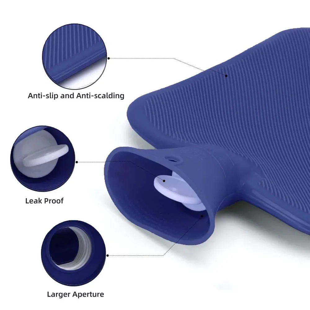 Hot Water Bag / Bottle Natural Rubber -Full Large size 2 liter Capicity Professional series high Quality