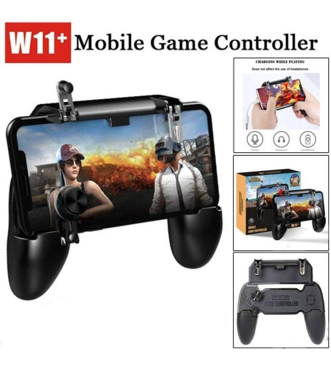 W11+ PUBG Trigger Gamepad For Professional Gaming Quality Gamepad with Built in L1 R1 Triggers Controllers For Mobile iOS Android