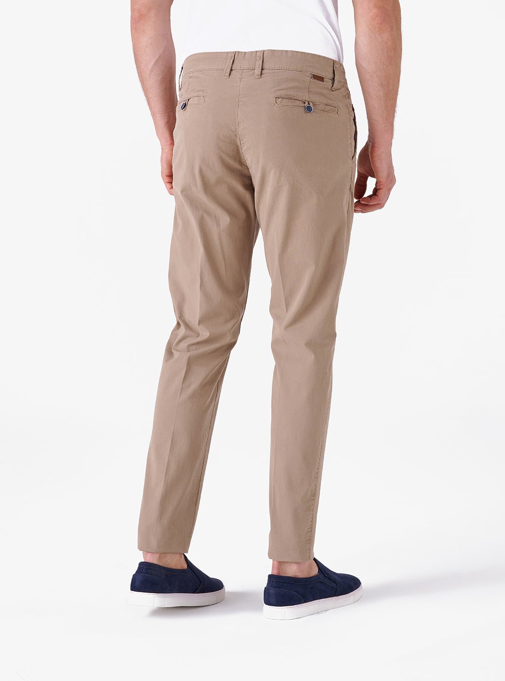 Men's Stretchable Chino Pants Full Length Regular Fit in Solid Colors