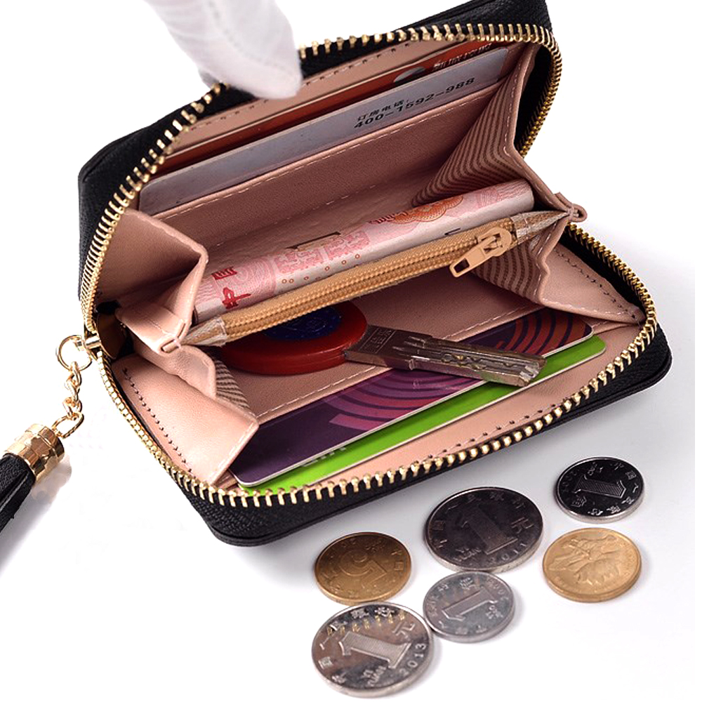 Imported Ladies Wallets Casual Short Purse for Women Stylish PU Leather ATM Cards Holder Wallets for Daily Use Hand Purses for Girls Wallet for Shopping in Black