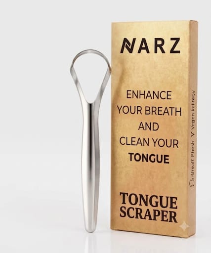 Dealspo NARZ Tongue Scraper Stainless Steel Tongue Cleaner Bad Breath Treatment Restore Fresh Breath Improve Taste And Oral Health Suitable For Men And Women Personal Hygiene