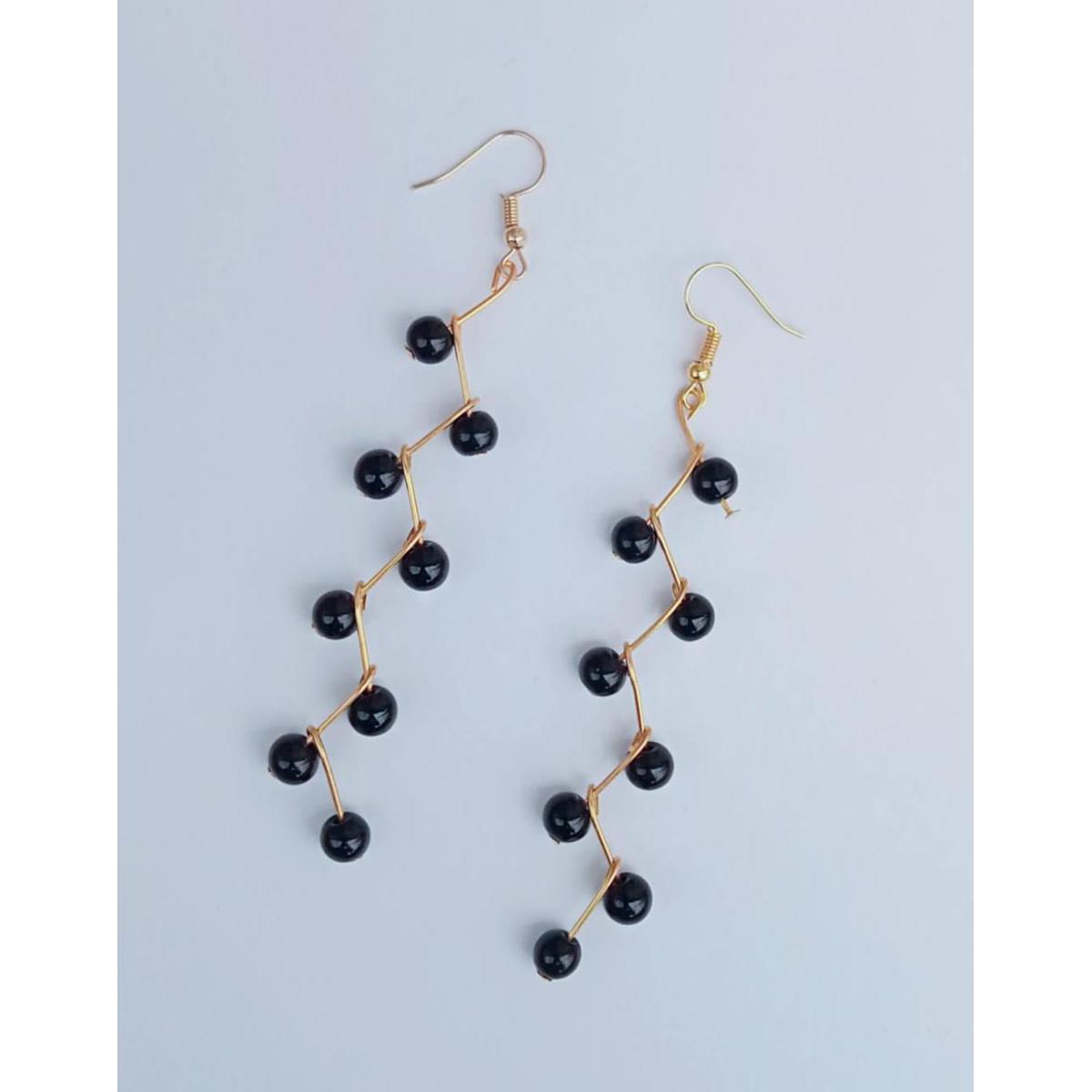 beautiful Black Pearls Earrings For Girls
