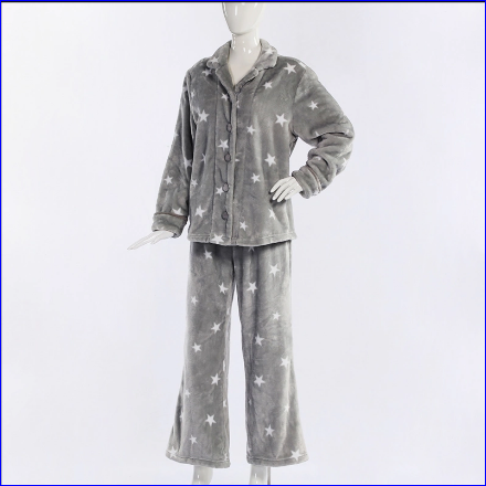 Hot Sale Pajamas Winter Women′s Set 2PC Soft Flannel Ladies Sleepwear Coral Fleece Velvet Cartoon Cute Girls Nighty Suit Warm