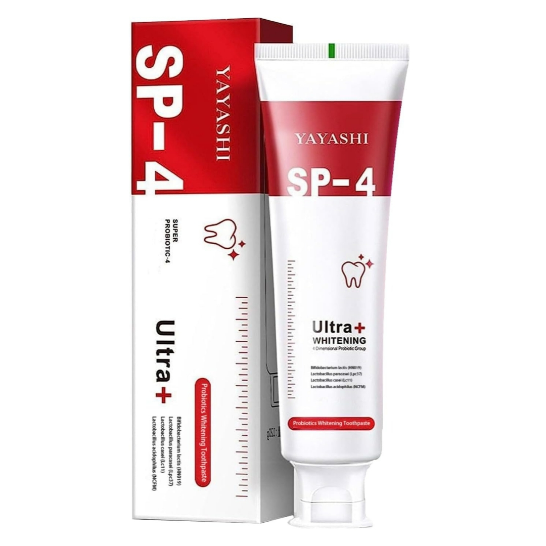 YAYASHI SP-4 Probiotic Whitening Toothpaste – Ultra+ Stain Removal, Fresh Breath & Dental Hygiene – Professional Care (120g)