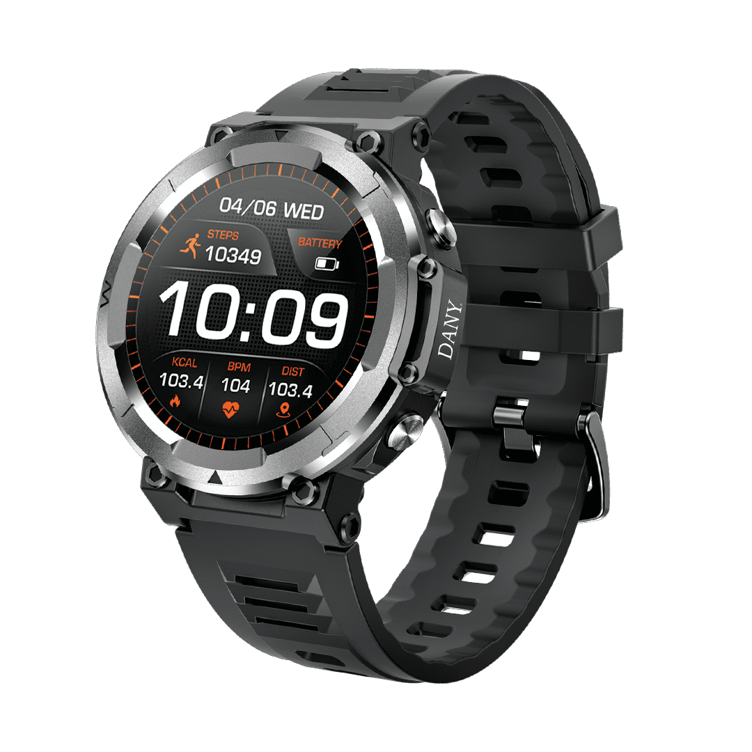 DANY D-Force Smartwatch | 1.32" HD LCD Display | Bluetooth Calling Smart Watch | Heart Rate, SpO2 & Blood Pressure Monitor | IP67 Water Resistant | Sports & Fitness Tracker | Android & iOS Compatible