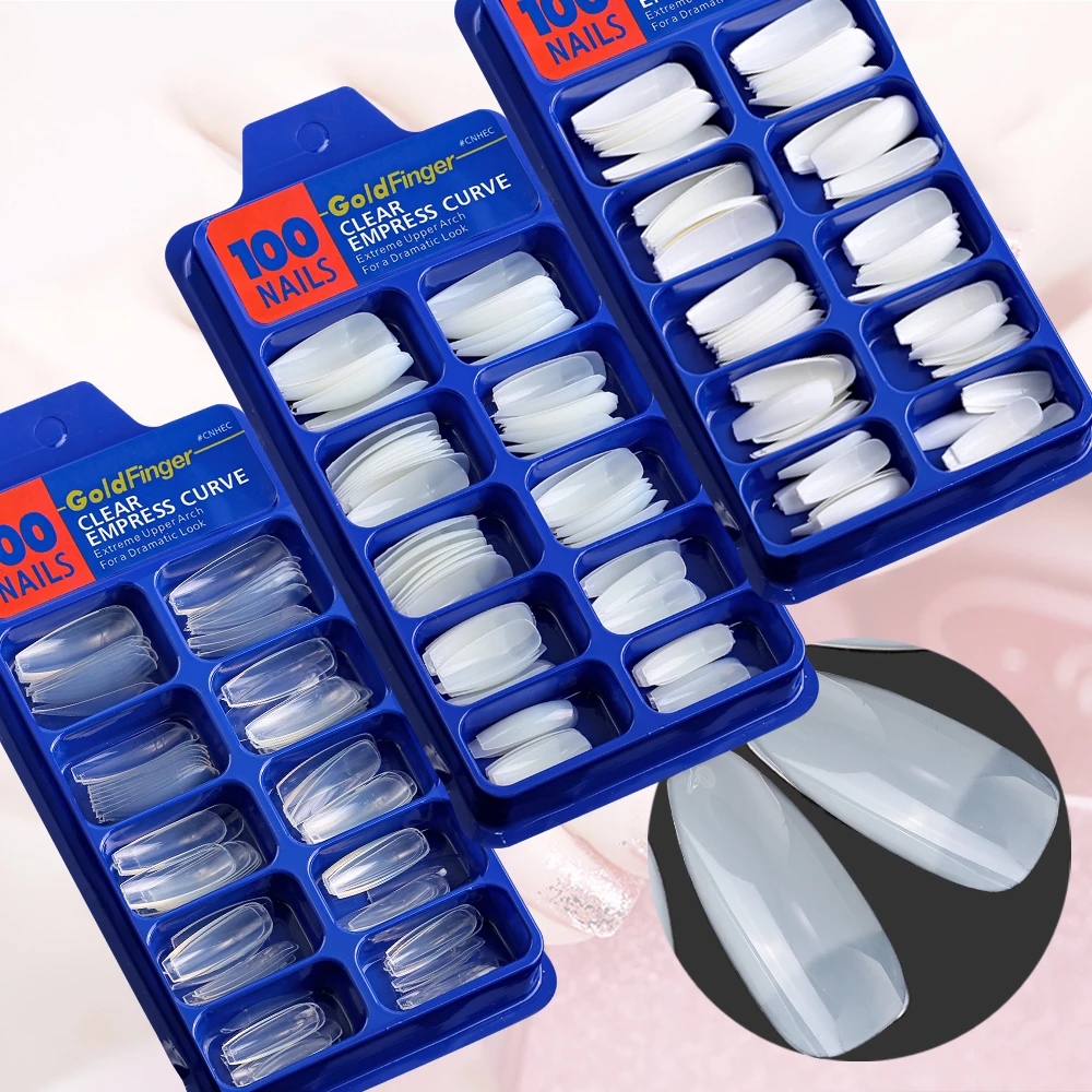 100 Pcs Nails Artificial Nails Square Almond Transparent Nail Kit  Nails Acrylic Nails For Girls Beautiful Nails False Nails For Women With Glue