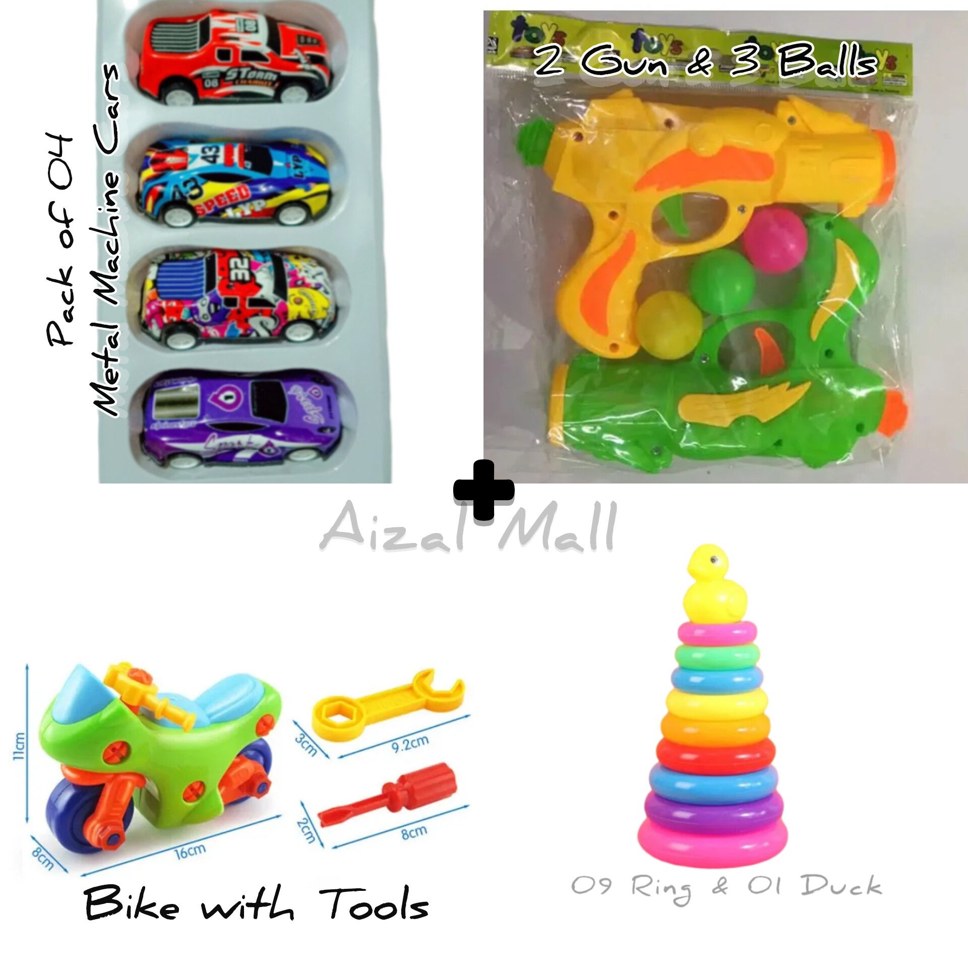 (Pack of 4) Pullback Racing Car Alloy Tin Metal Body Toy Set – Colorful Diecast Model Vehicles for Children, Kids, Boys, Girls, and Babies – Random Colors (Aizal Mall)