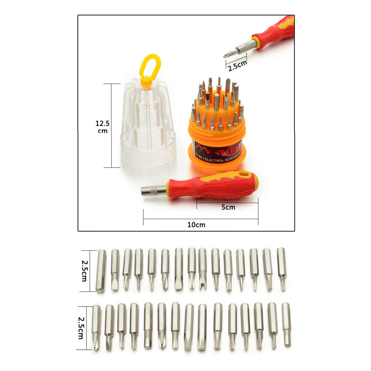 SR Traders 31 in 1 - Electronic Precise Manual Screw Driver Tools Set CRV BITS With Holder for Telecommunications - Mobile Repairing Kit - Screwdriver Set