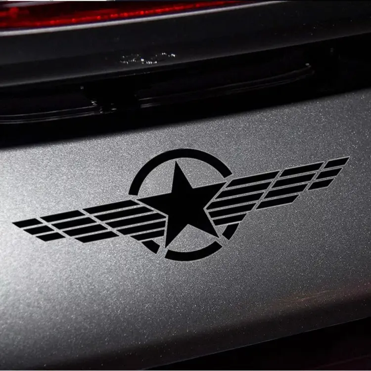 2 PCS Latest Star Design Car Sticker (Pair of Black Stickers) Star