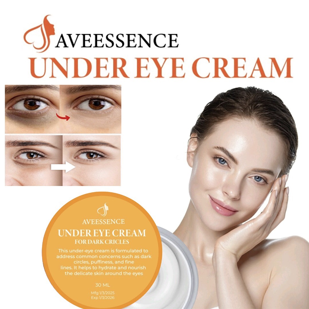 AVEESSENCE Under Eye Cream for Dark Circles Puffiness & Fine Lines | Hydrating & Nourishing Eye Treatment with Soothing Formula | 30ML Gentle Skincare for Brighter Revived Eyes