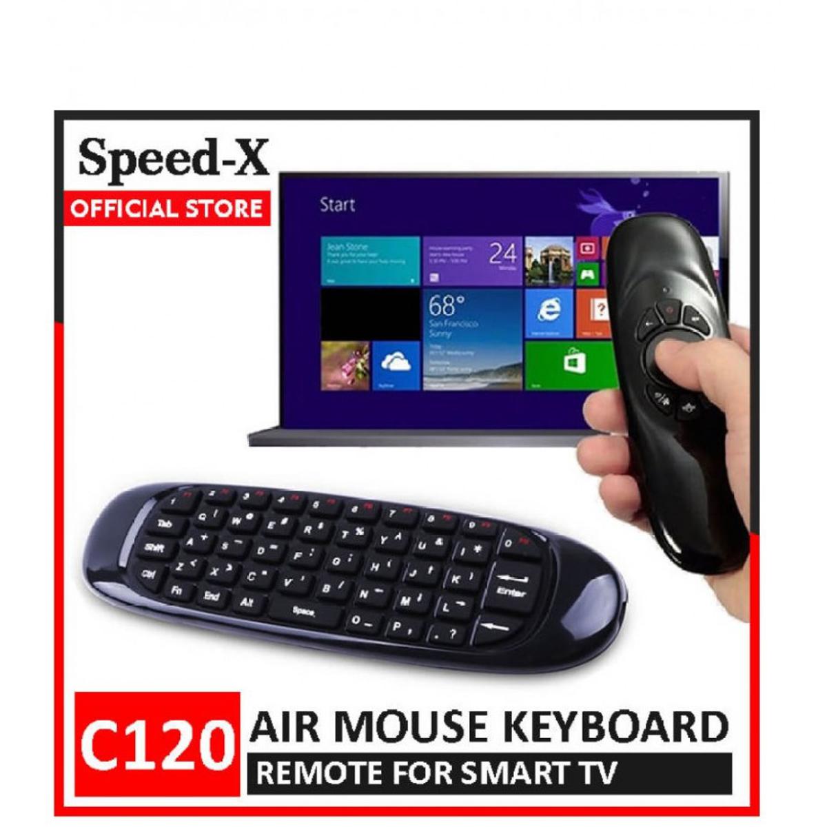 C120 2.4G Wireless Keyboard Air Mouse Smart Remote Controller Wireless Game Keyboard Compatible with Android Box Media Player TV PC (with Rechargeable battery)