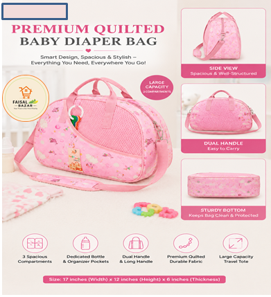 Diaper Bag for Newborn Baby Medium Size Beautiful Baby Bag For Diaper & Accessories