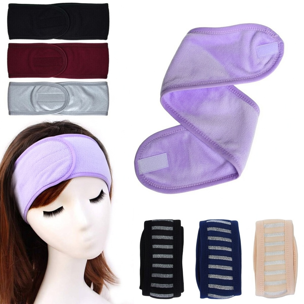 1 2 3 6 Pcs Towelling Facial Headband Set Soft Adjustable Elastic Stretch Hairband for Girls Women Ladies Makeup Hair Wrap Spa Face Wash Beauty Accessories Skincare Head Band price in Pakistan