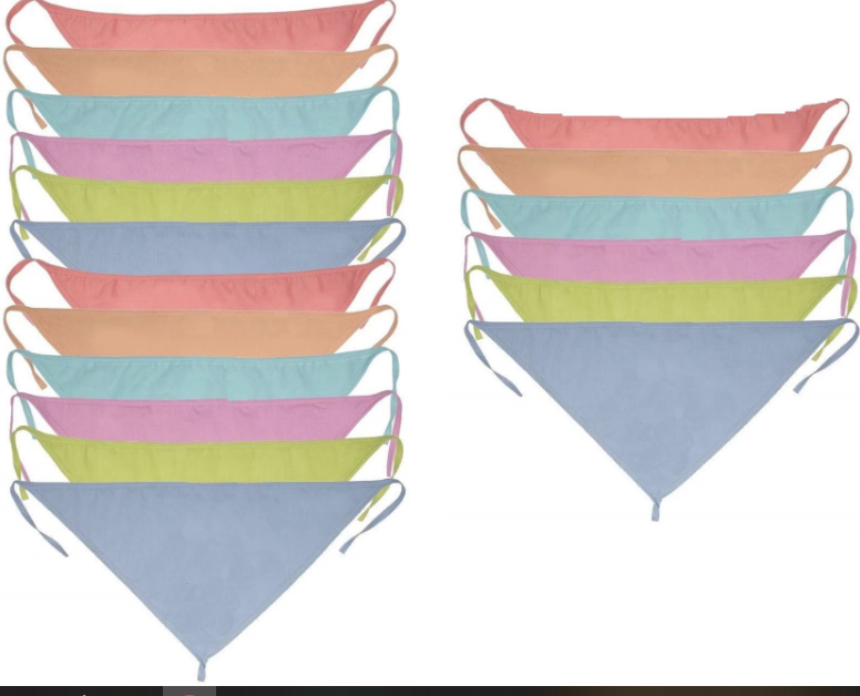 Baby's Cotton Cloth Diapers/Langot Washable and Reusable Nappies (Multicolour, 0-6 Months) Pack of 12/24 (Plain Triangle)