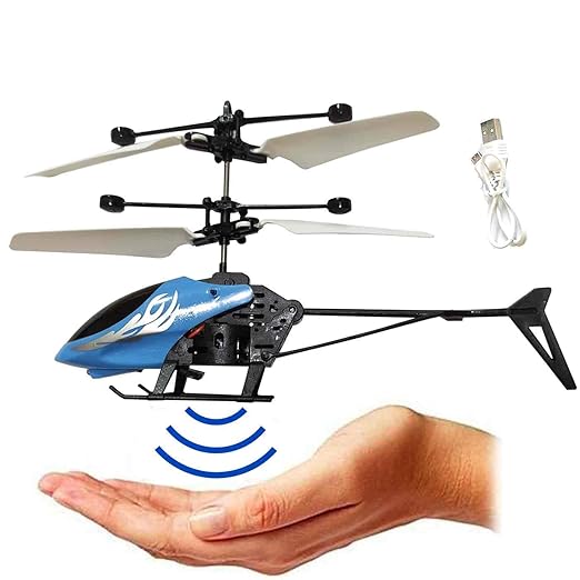 Blue Infrared Sensor Hand Induction Flying Helicopter Toy