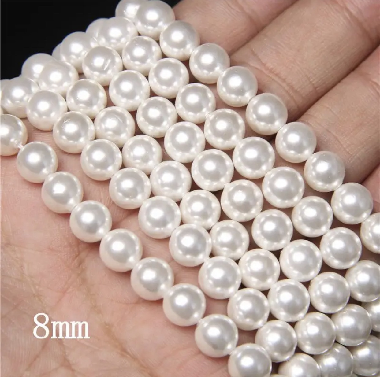 3mm 4mm 6mm 8mm 10mm shell pearl beads use in Jewllery bracelets suiting and jewellery tools | Tawakkal Crafts