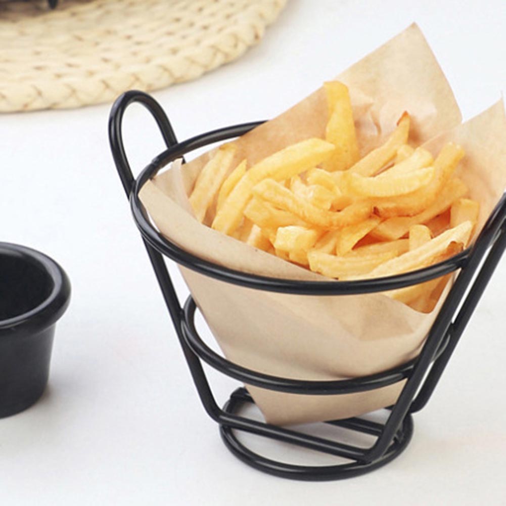 New Imported Quality French Fries Basket Snack Basket Fried Chicken Holder Fried Food Containe Strainer Basket Restaurant Tableware Party Supplies Cone Basket Fry Holder