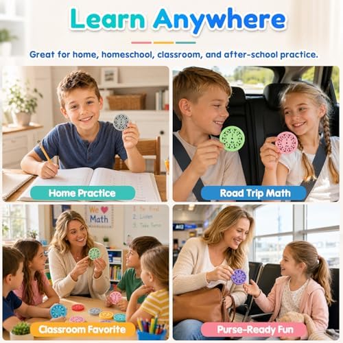 9 Pcs Math Fidget Spinner Set for Kids | Multiplication & Division Educational Toy