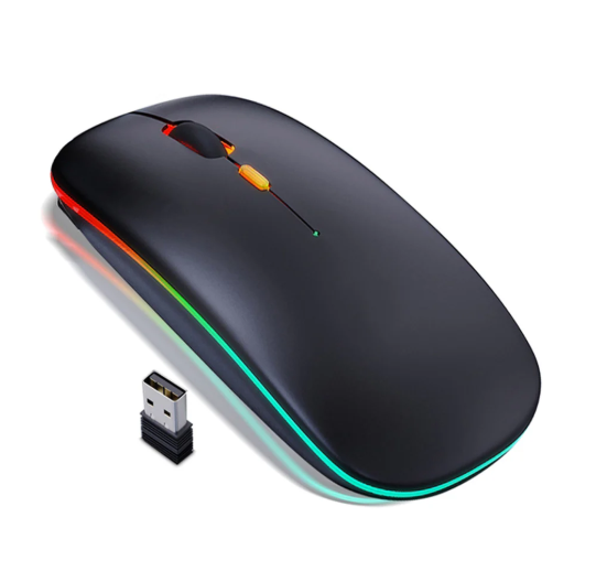 7 Colour Lights Wireless Mouse For Gaming And Office Use - Dual Mode - Rechargeable