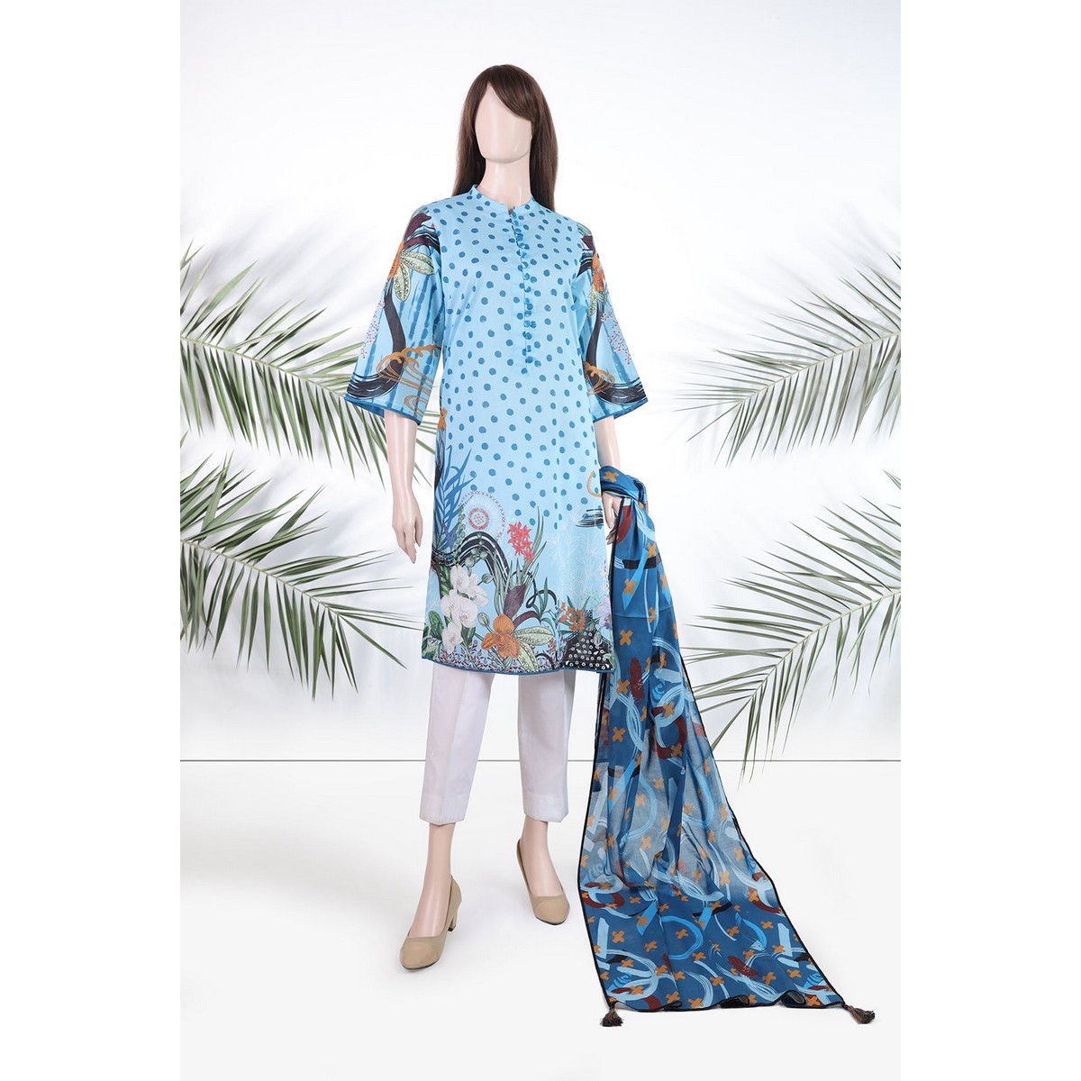 Saya Summer Collection Unstitched Printed Lawn 2 Piece (shirt/dupatta) Wu2p-2325 For Women