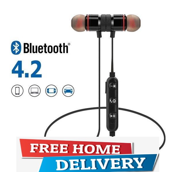 M5 Wireless Magnetic Bluetooth Neckband | Sports Earphones | Stereo Sound | Mic for Calling | Connect With All Bluetooth Devices.