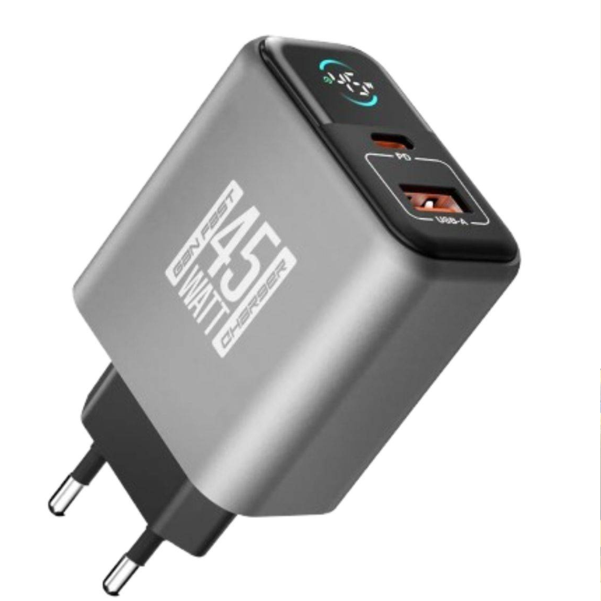 Display FlashCharge 3.0 Fast Charger | USB Fast Charging Adapter | EU 2-Pin - Quick Charge 4.0 - NOT Super Fast Charging - Wall Charger - All android phones supported Charger By Cloudify.pk