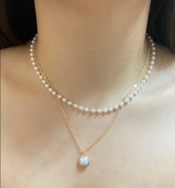 Pearl Double Layer Choker Necklace for 