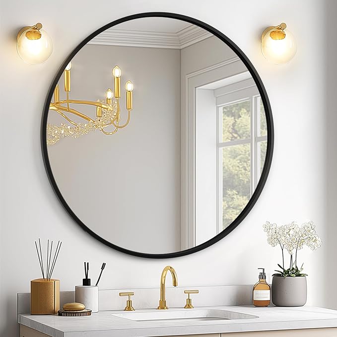 Trusted Trends | High-Definition Vanity Mirror – Round 24x24 Inches - Timeless Elegance