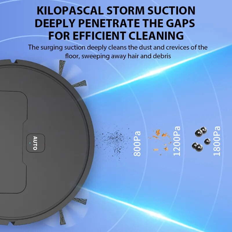 Imported Electric Carpet Robot Cleaner - 1200Pa - Robot Vacuum Cleaner - Automatic Dust Floor Cleaner Machine - Powerful Suction Cleaning Robot With Smart Sensor - For Household & Office - Easy To Use