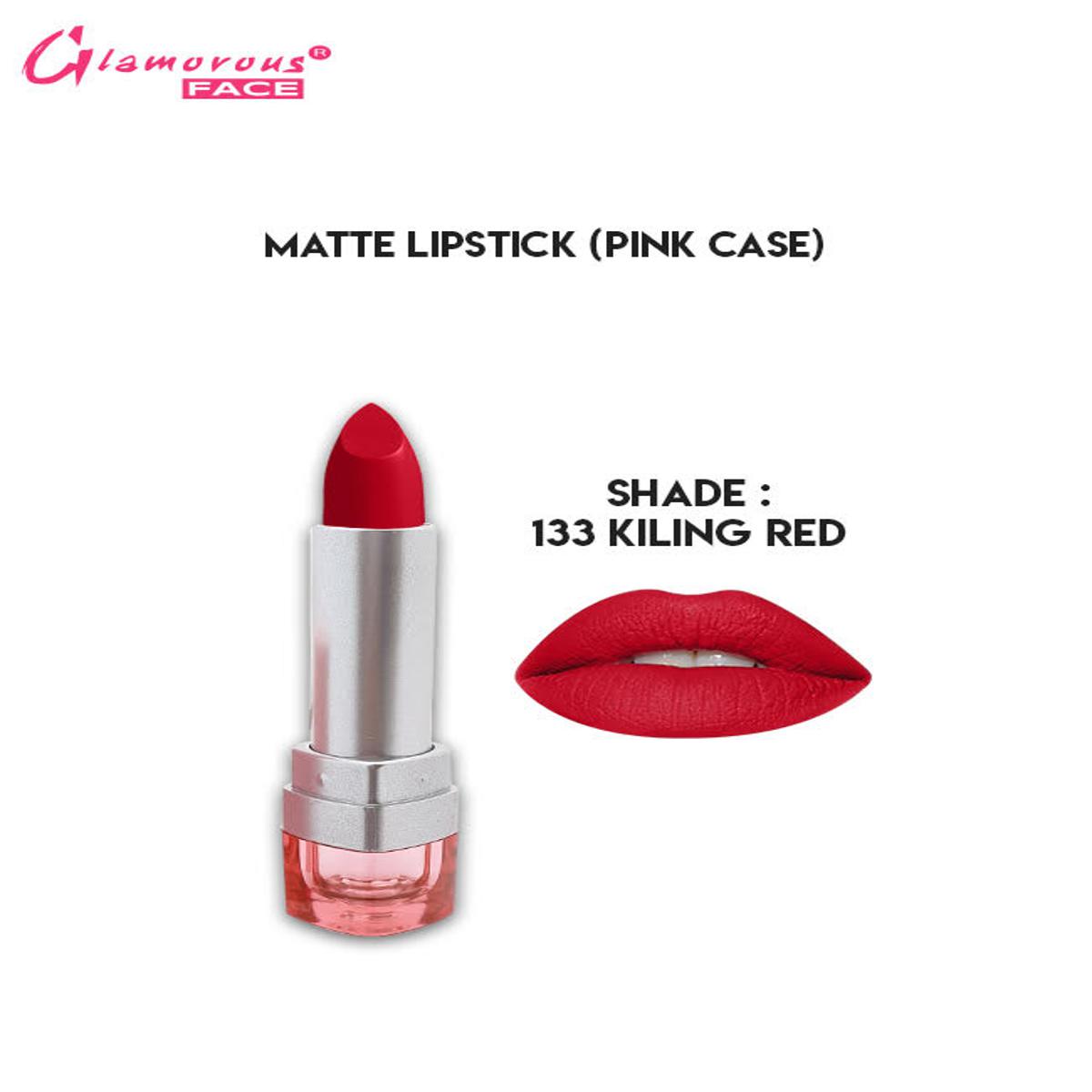 Glamorous Face Matte Lipstick Pink Case Vitamin E & Aloe Vera Exracts, Lip  Makeup, Matte Finish, Hydrating Lipstick, Nude, Pink, Red, Plum Lip Color,  Peach Buff, Matte Longwear, Super Stay, Comfortable Lipstick.: