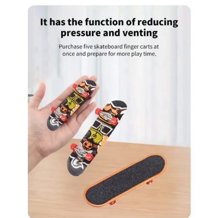 01 Pcs Alloy Finger Skateboard Fingerboard with Pressure Relief and Venting Function Fingertip Skateboard Toy