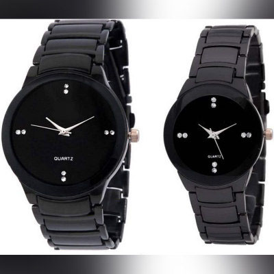 Classy Couple Watch Gift Set (Pack of 2) – Stainless Steel Chain & Waterproof