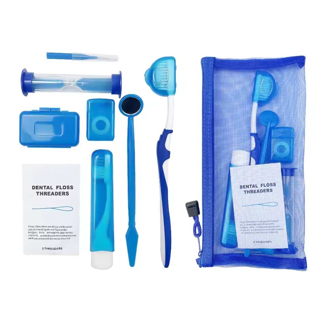 Braces Cleaning Kit for Teeth, Portable Orthodontic Hygiene Kit, Oral Care Dental Travel Kit, Interdental Brush Dental Wax Dental Floss Toothbrush.