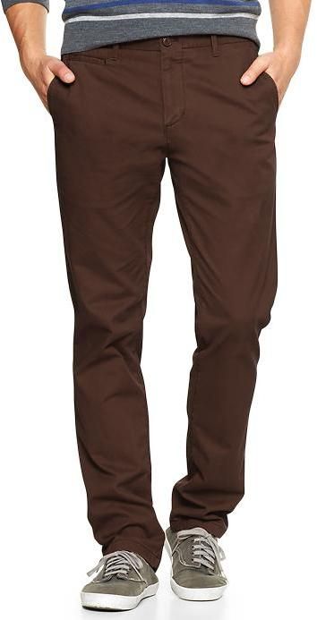 Men's Stretchable Chino Pants Full Length Regular Fit in Solid Colors