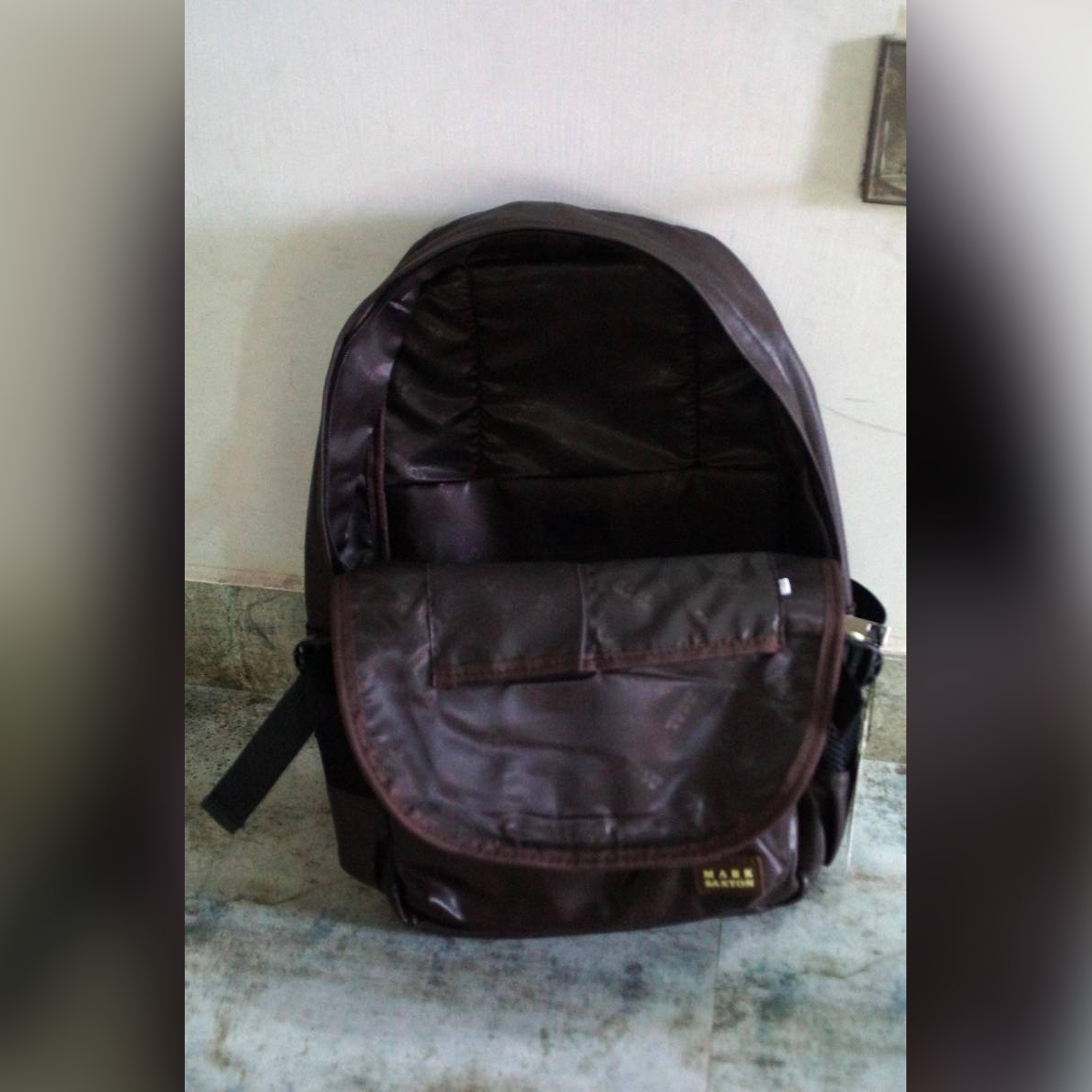 functional leather backpack