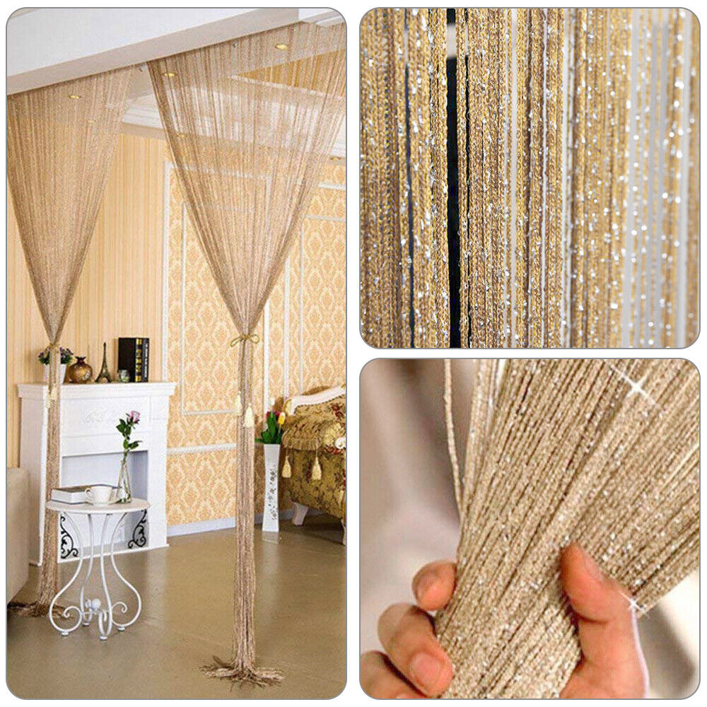 thumbnail image 2 of Glitter Bling String Door Curtain – Fringe Window Panel, Room Divider – 2M X 1M 2 of 4