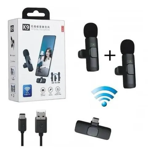 Wireless MIC Type C/IOS/Android/USB/AUX 3.5mm Mic K8/K9/K15/K35 Wireless Single/Double Microphone For Interview, Vlogging , Podcast
