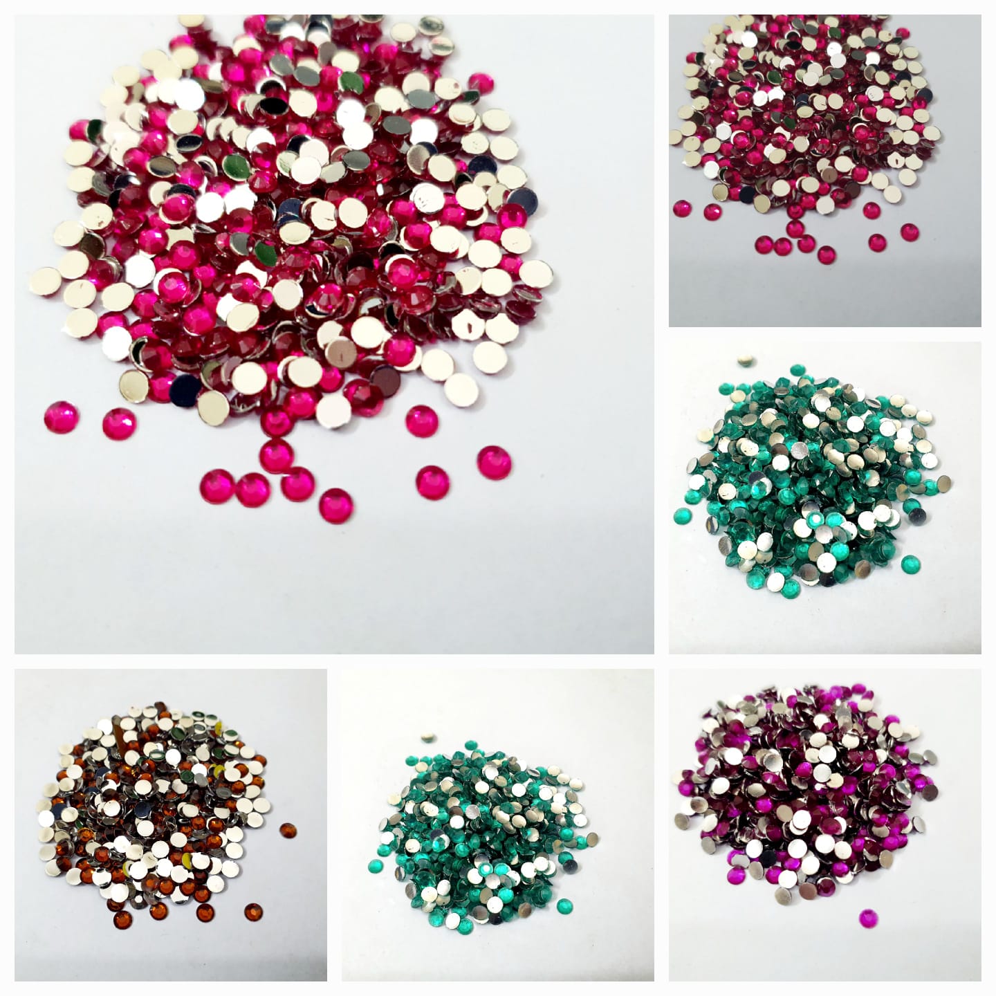 300 Plus Pcs Shiny Kundan Beads DIY Sewing Craft Sets Small Size 4mm Resins