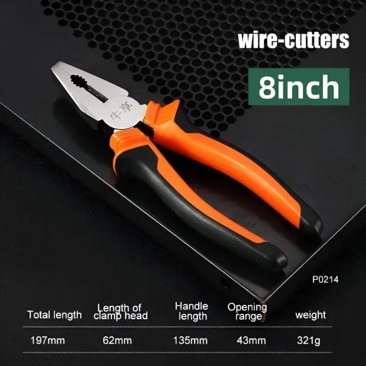 3 Pcs Electrician Plier & Cutter Set | Long Nose Plier, Side Cutter, Combination Plier | Professional Hand Tools Kit for Home & Repair Work Original