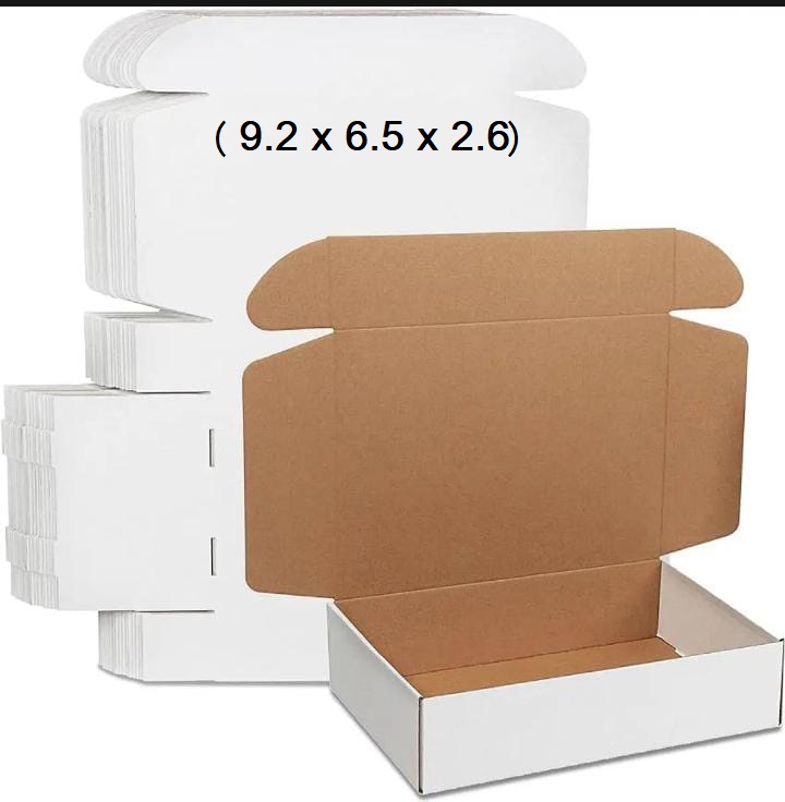 50 Small White Corrugated Cardboard Boxes - 3x3x1 Inch Shipping & Mailing Mailers