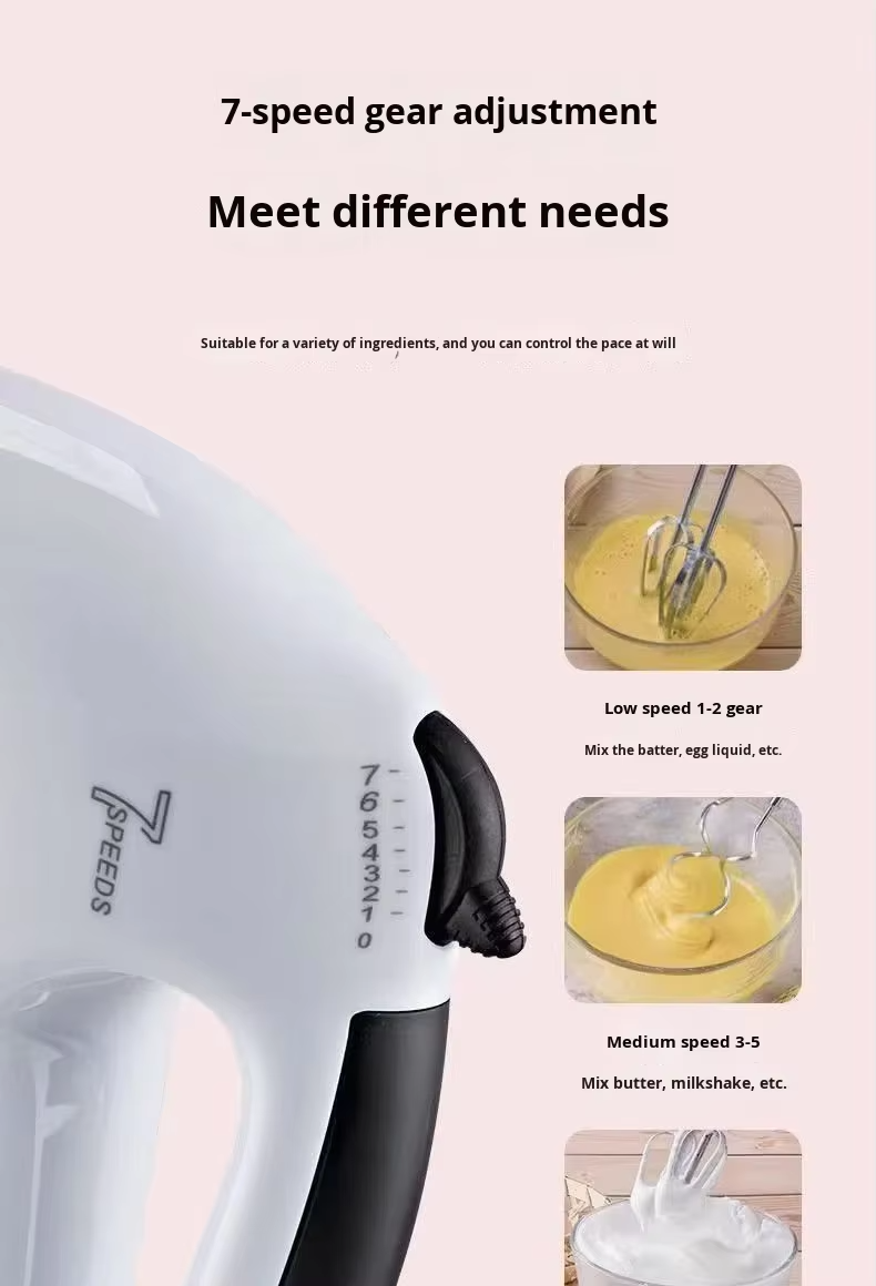 Super Hand Mixer for Kitchen | Electric Egg Beater and Cake Mixing Machine | Portable Handheld Mixer for Eggs, Cream, Cake Batter, Baking, Desserts and Whipping | Easy to Use Kitchen Appliance for Hom