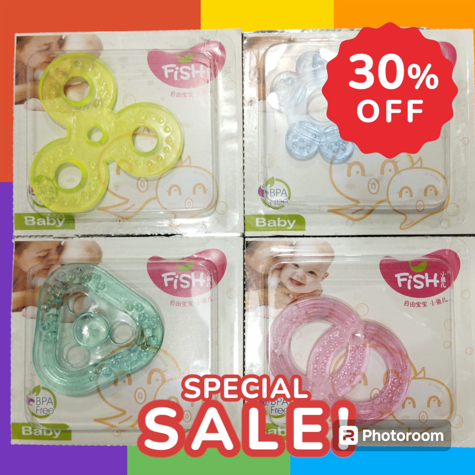 New Fish Brand Silicone Teether for Babies 0-12 Months, BPA-Free, Comfort-Shape
