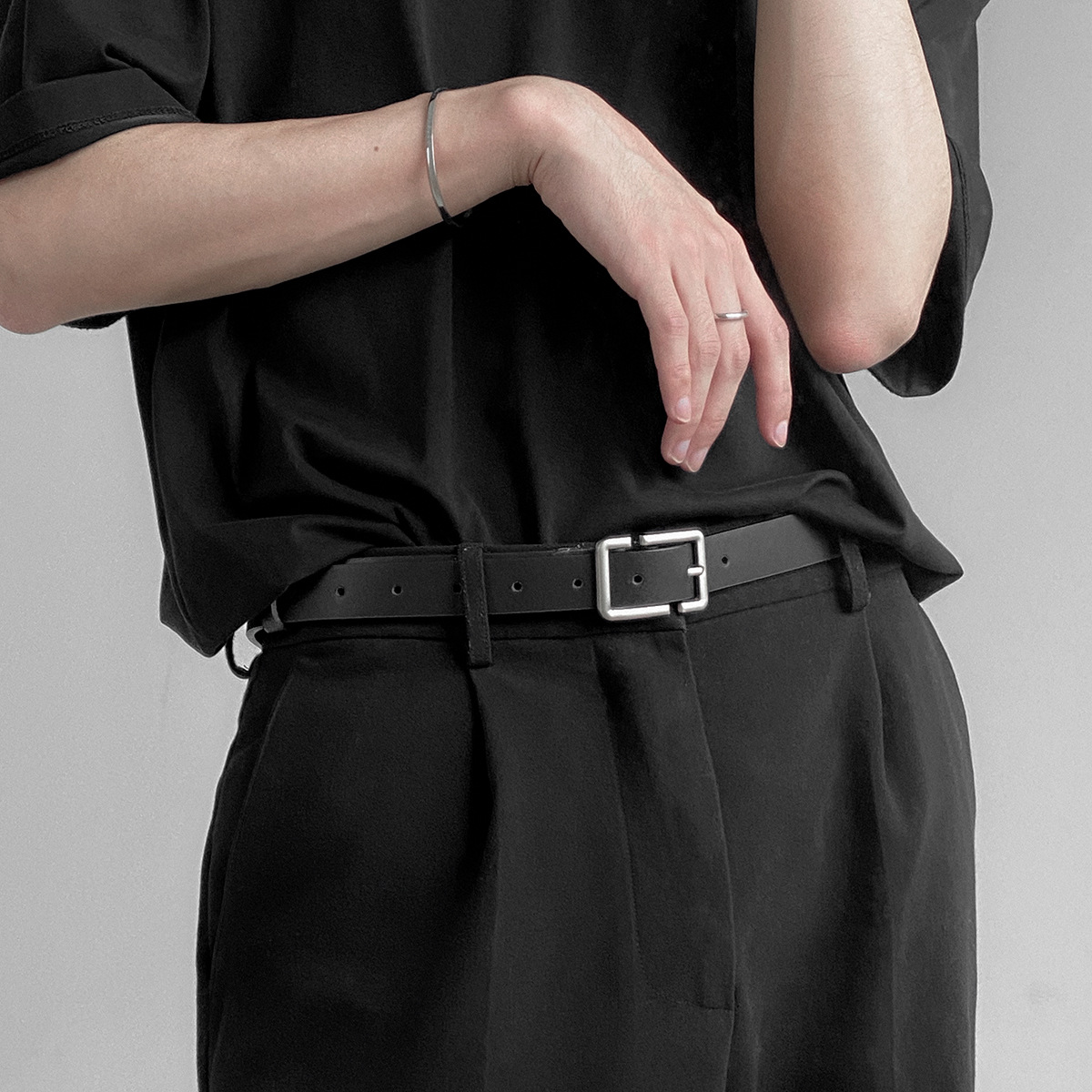 Suit pants belt tide ins Korean thin belt fashion design accessories