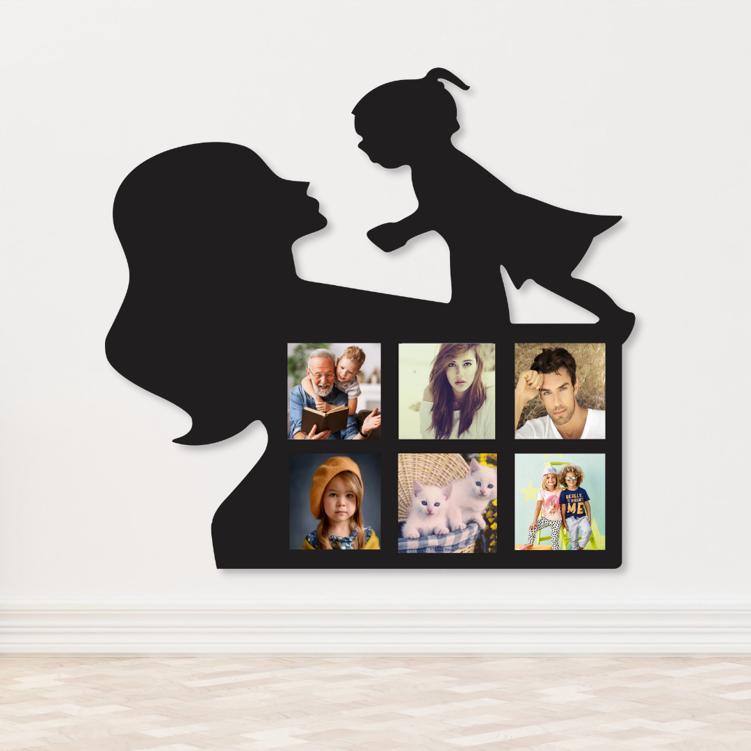 Family Wall Clock with Frames Stylish Quartz Decoration for Home and Office