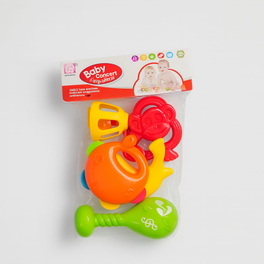 Baby Rattle Color Colorful 05 Pieces New Born Baby Rattles set | Daraz.pk