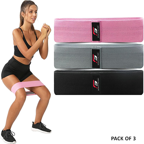 Sports Factory Pack of Resistance Bands, Fitness Bands, Yoga Strap in 3 Tensile Strengths, Training Band, Yoga Band, as Resistance and Support for Leg Training, Terra Bands