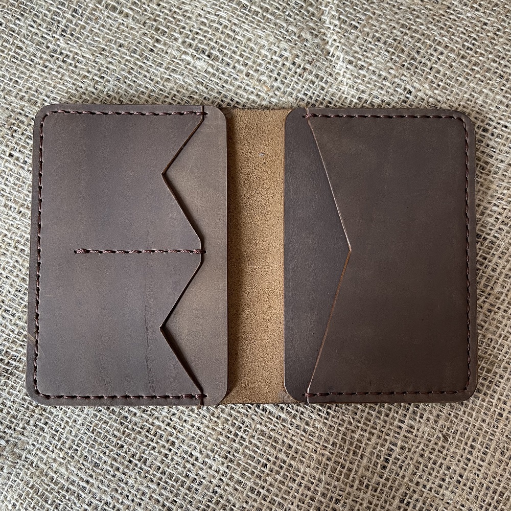 Handmade Genuine Leather Pass Cover Chocolate Brown