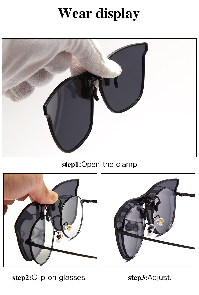 Polarized Clip On Sunglasses Men Flip Up Lens Sun Glasses Women