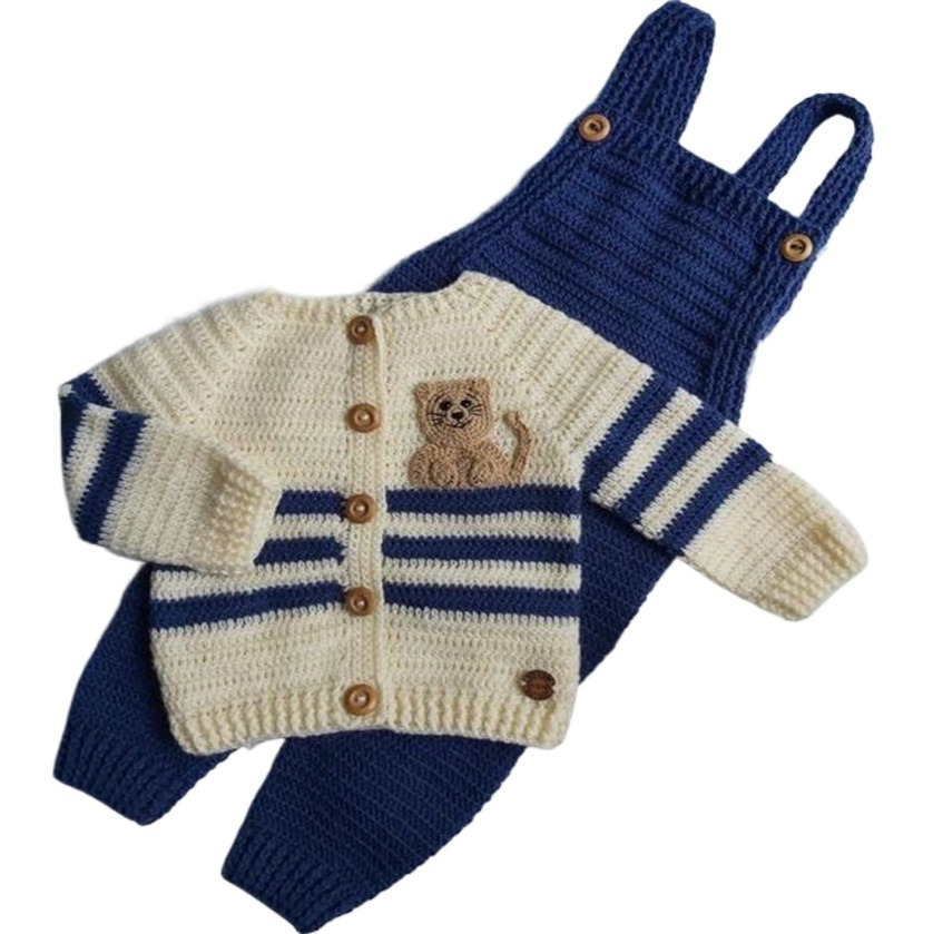 baby dress set/ baby dress for boys/ dress set for boys/ winter baby clothes/ 100% handmade crochet baby dress set